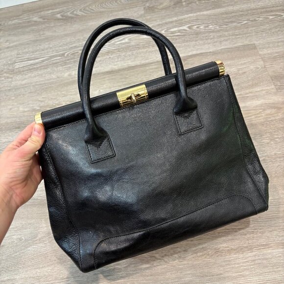 Vera Pelle Leather Hexagona Cowhide Handbag Made in Italy - Picture 2 of 12